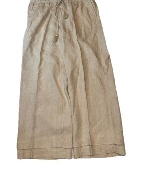 NWT Talbots Tan Khaki Linen Pants 12 Summer Lightweight